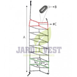 Chaines à neige pour pneumatique 4.80/4.00- 8 modèle à croisillons ( la paire )