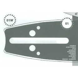 Guide tronçonneuse 45 CM adaptable HOMELITE 415B type 325 1.5mm 72 Maillons