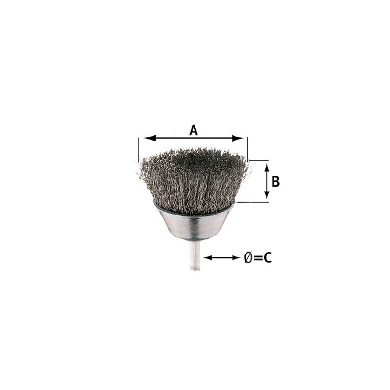 Brosse boisseau sur tige PFERD 50 mm