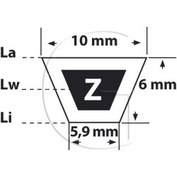 Courroie de traction tondeuse type Z10.5