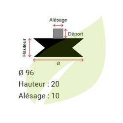 POULIE TRAPEZOIDALE WOLF 22455 ORIGINE.